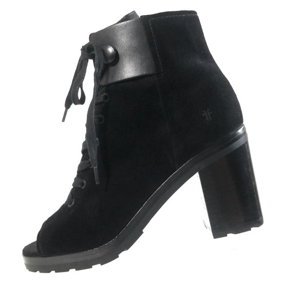 Frye 3478038 Women Suede Zip Lace Up Booties 8.5 M - Picture 4 of 13